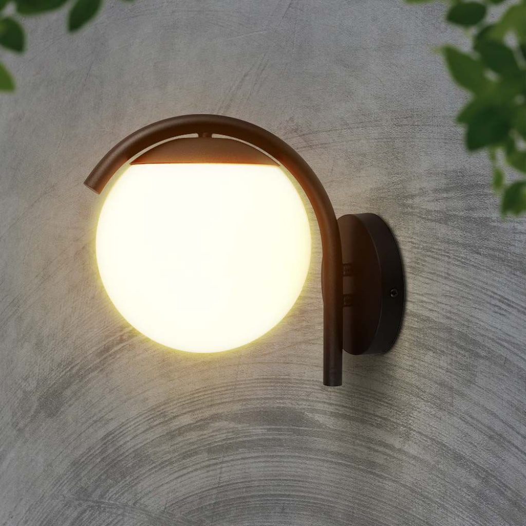 V-TAC Lampada LED da Muro con Sfera Opale e Portalampada E27  Colore Nero Opaco IP44 V-TAC Lampada LED da Muro con Sfera Opale e Portalampada E27  Colore Nero Opaco IP44